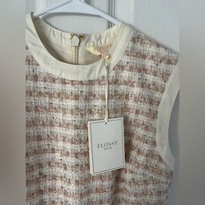 Flossy Pink and Cream Tweed Dress